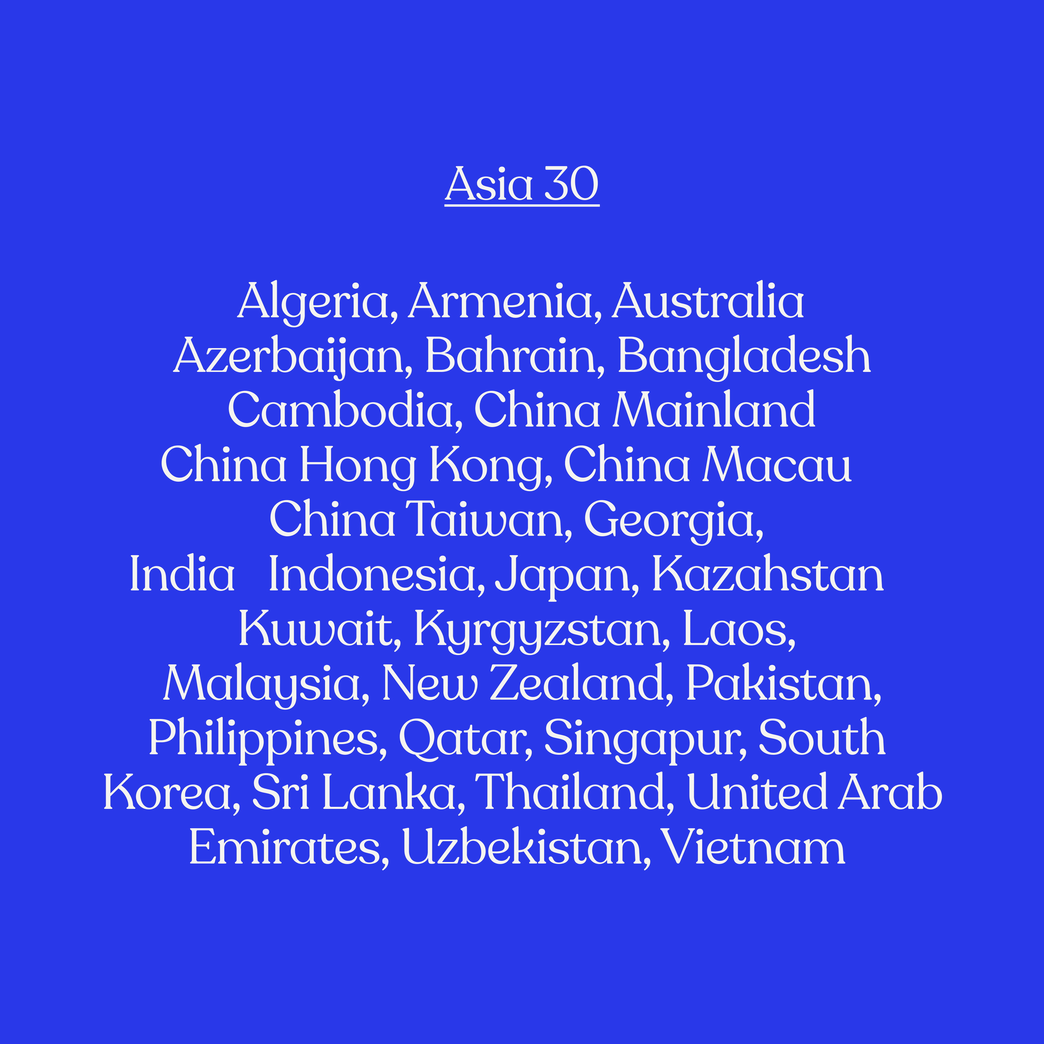 Asia 30